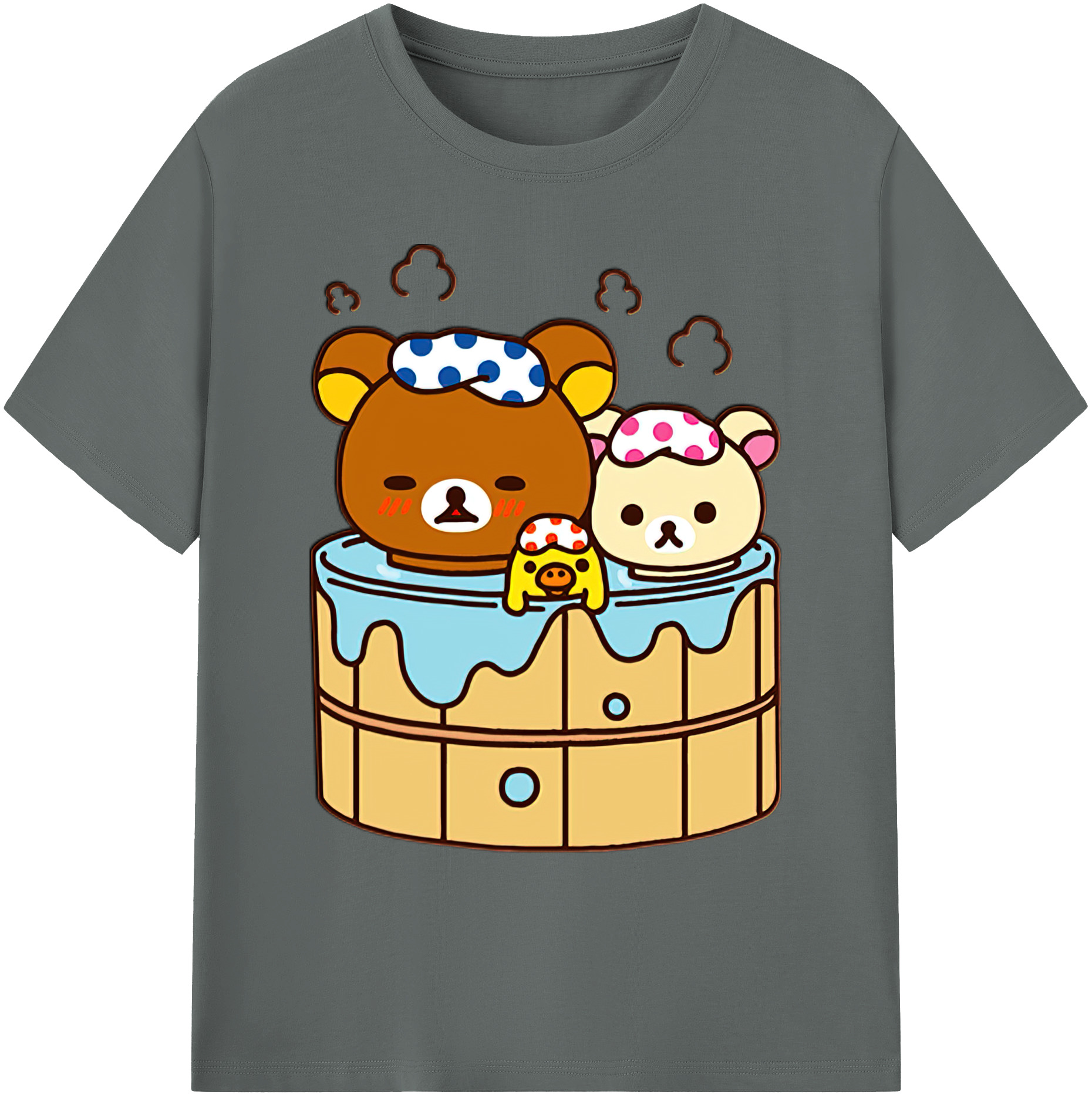 （画像用） リラックマ リラックマ キイロイトリ Rilakkuma Korilakkuma Kiiroitori 綿100％ メンズ半袖Tシャツ｜肌触りやわらか＆通気性